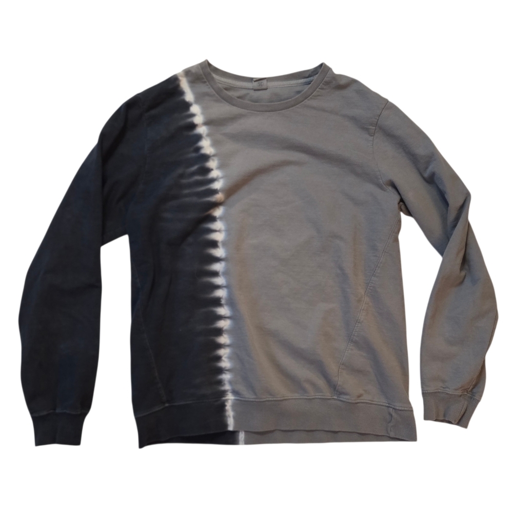 Sovereign Code Split Tie Dye Crewneck Grey & Navy  100% cotton